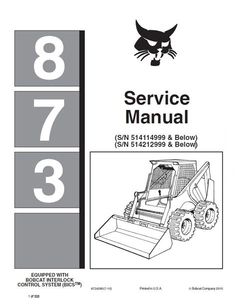 2001 bobcat 873 skid steer loader|bobcat 873 manual.